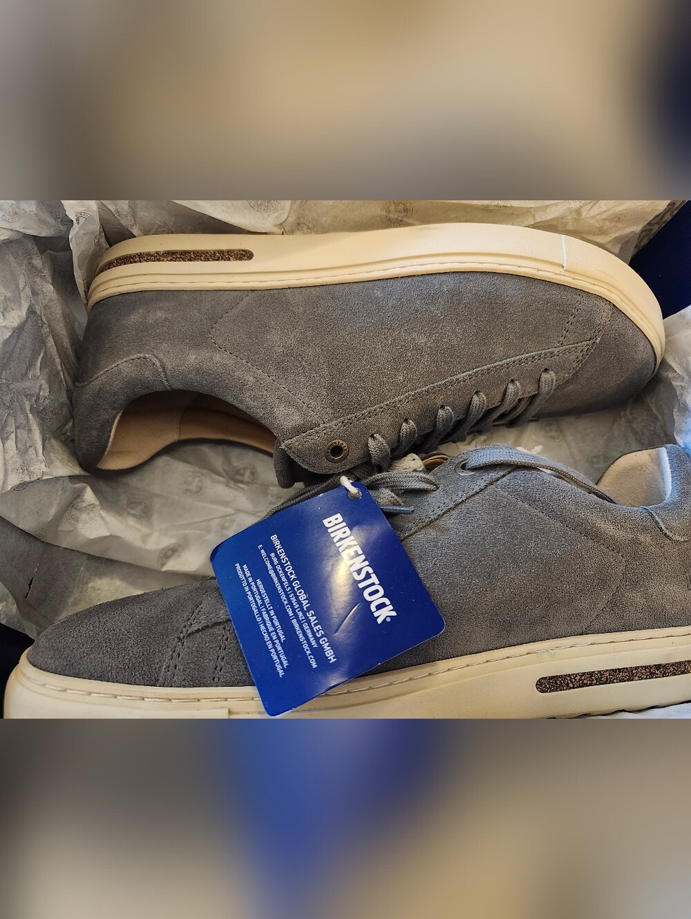 New Birkenstock Basalt Gray Bend Low Suede Leather Sneaker Shoes 41 8.5 - Picture 7 of 13